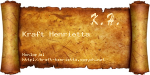 Kraft Henrietta névjegykártya